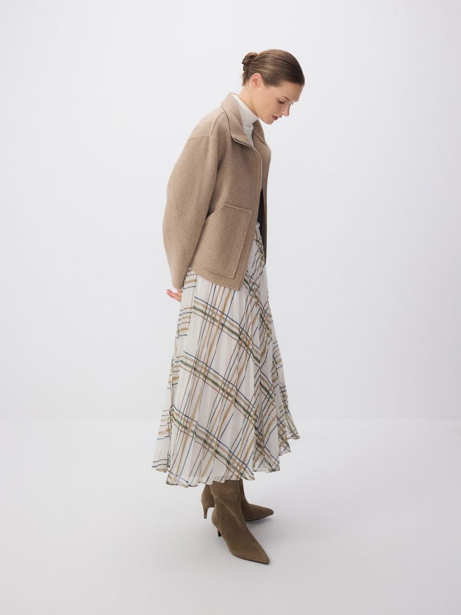 Handmade jacket with wool blend - beige - RESERVED - 2