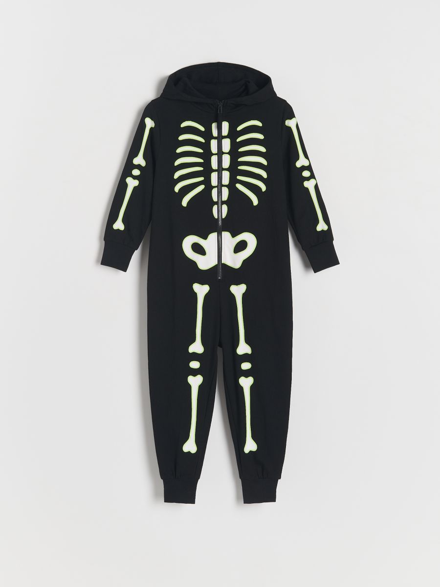 Glow-in-the-dark skeleton onesie - black - RESERVED - 2