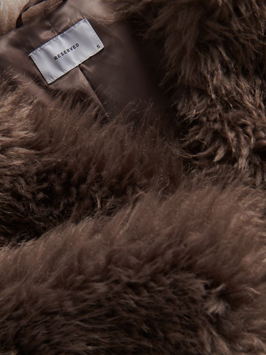 Faux fur jacket Color taupe - RESERVED - 620AY-74X