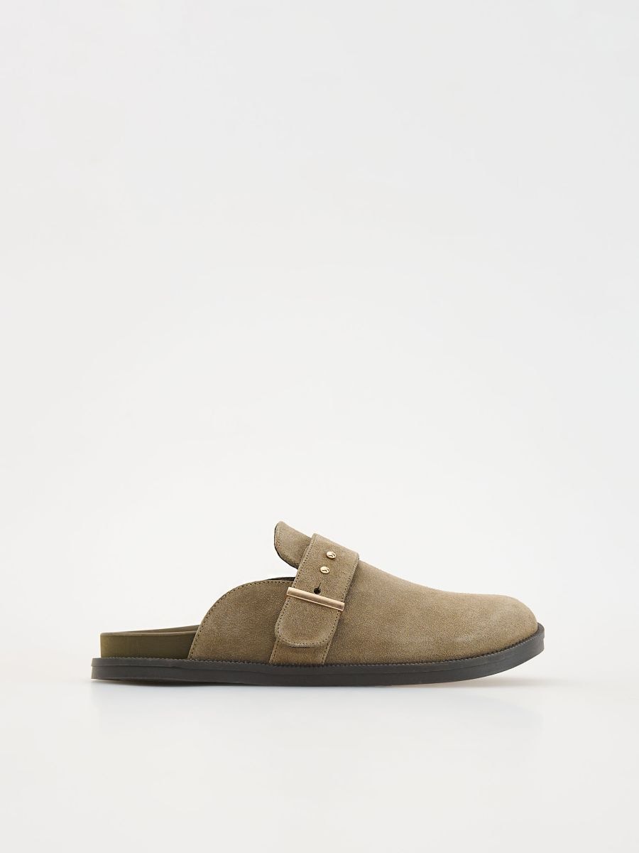 Mules en daim - vert olive - RESERVED - 2