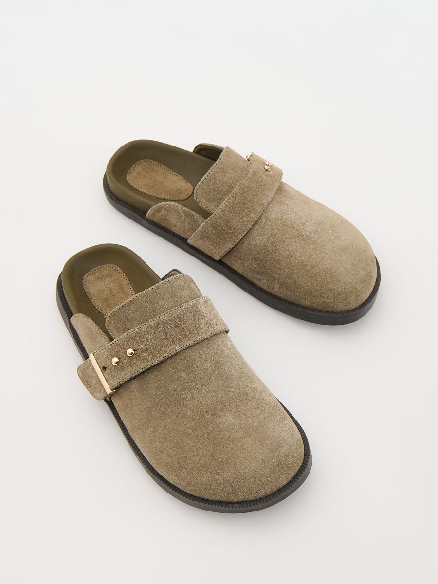 Mules en daim - vert olive - RESERVED - 3