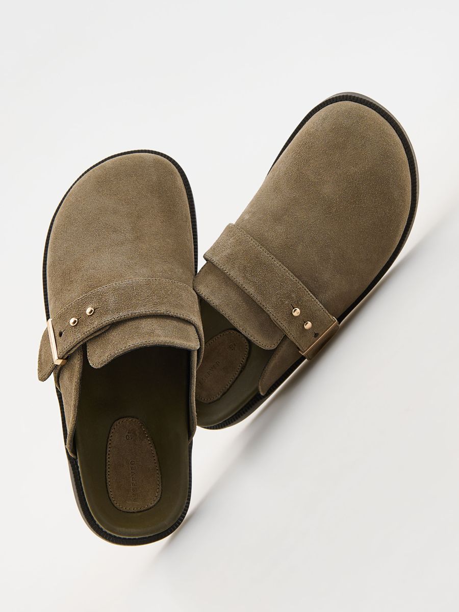 Mules aus Wildleder Farbe olivgrün - RESERVED - 620BR-91X