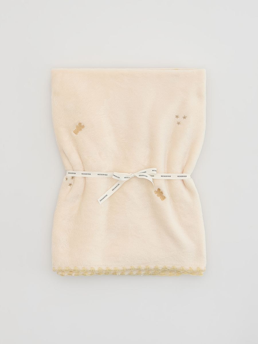 Gemusterte Decke - creme - RESERVED