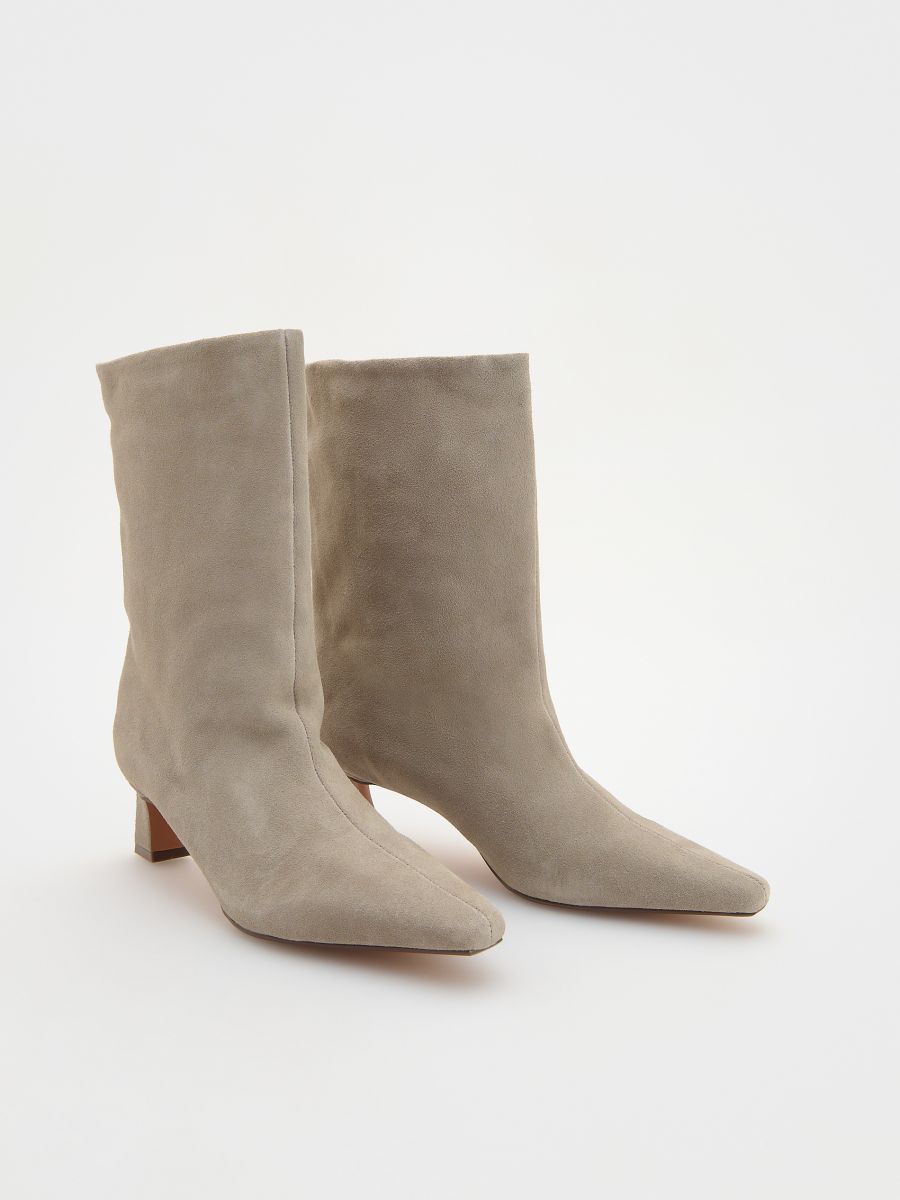 Ankelboots i läder - beige - RESERVED - 3