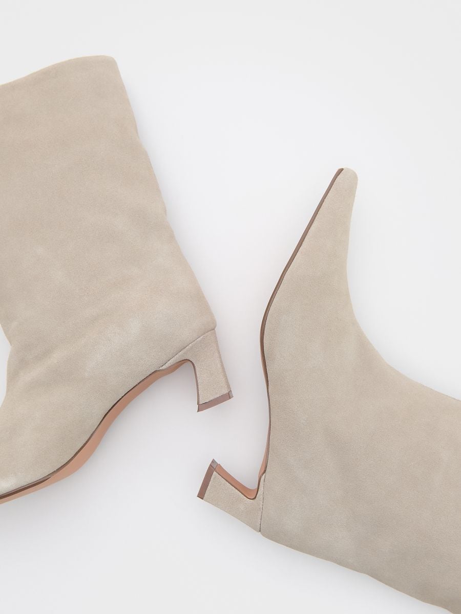 Ankelboots i läder - beige - RESERVED - 4