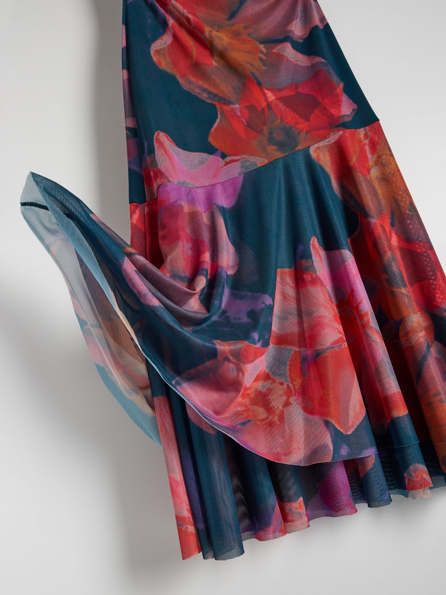 Midi dress with floral pattern - multicolor - RESERVED - 4
