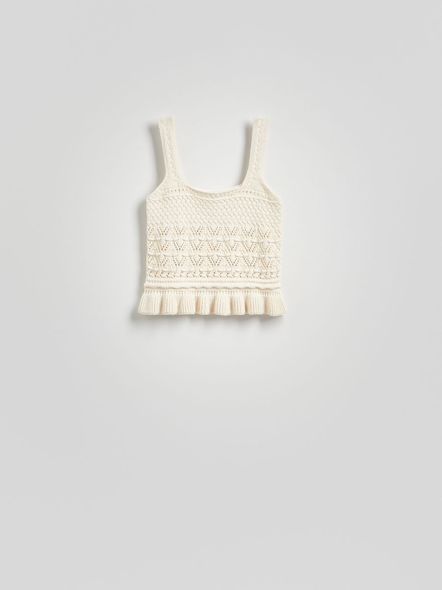 Sweatstoff-Top - beige - RESERVED
