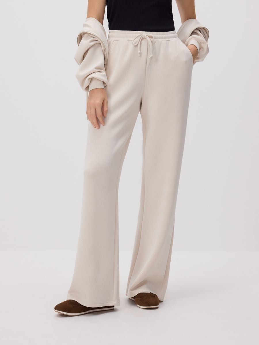 Modal blend sweatpants - beige - RESERVED