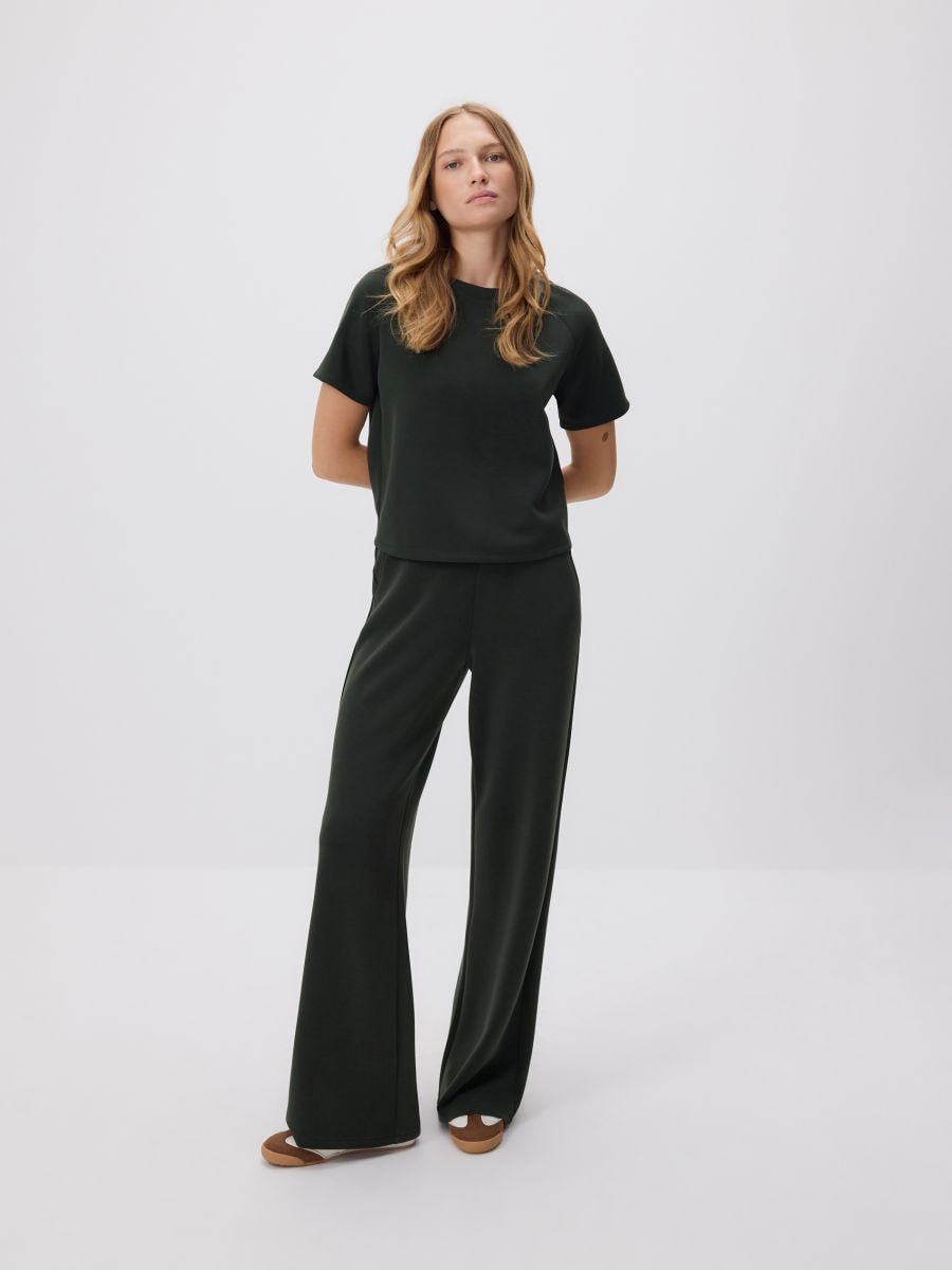 LADIES` TROUSERS - dark green - RESERVED
