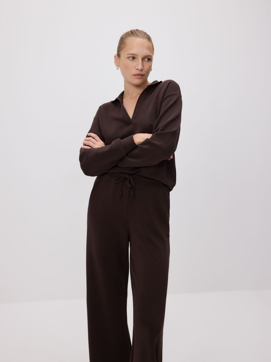 Modal blend sweatpants - dark brown - RESERVED