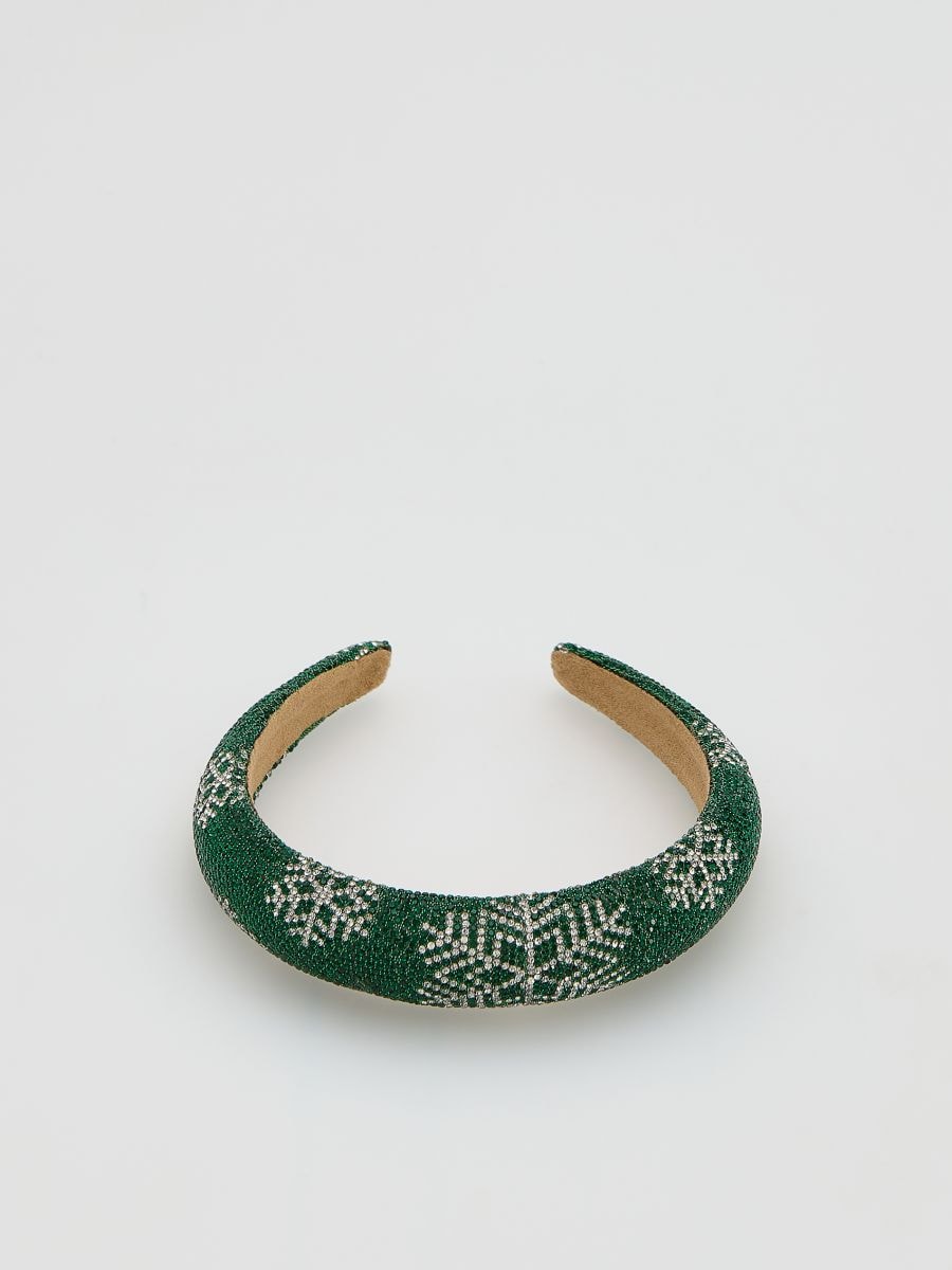 Headbands with rhinestone detailing 2 pack - dark green - RESERVED