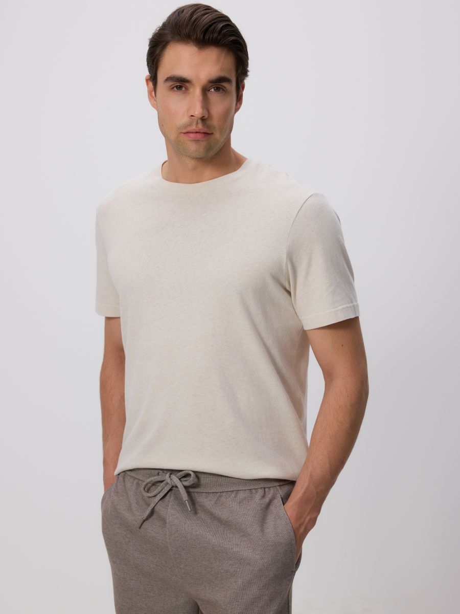 Regular shorts met structuur - kastanjebruin - RESERVED - 3