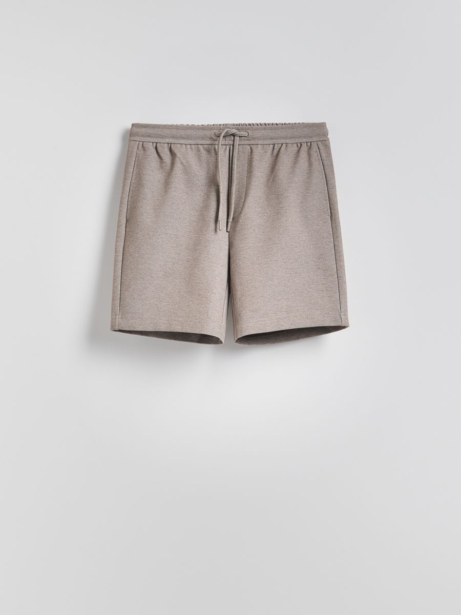 Regular shorts met structuur - kastanjebruin - RESERVED - 5