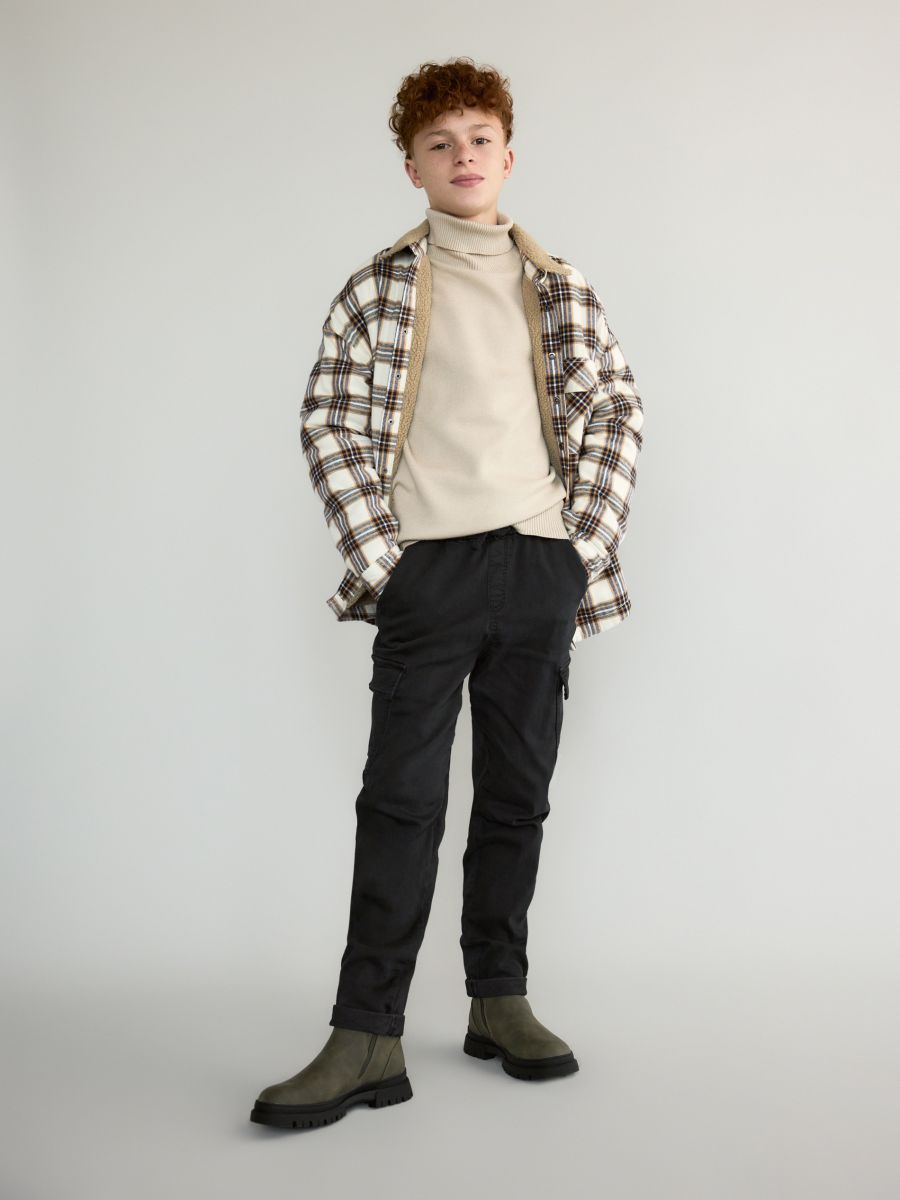 Elastic cargo trousers - black - RESERVED