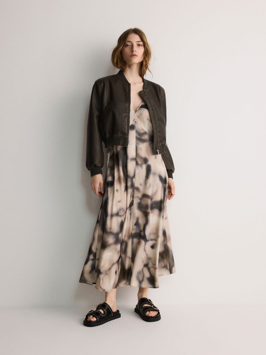 Printed maxi dress - dusty brown - RESERVED