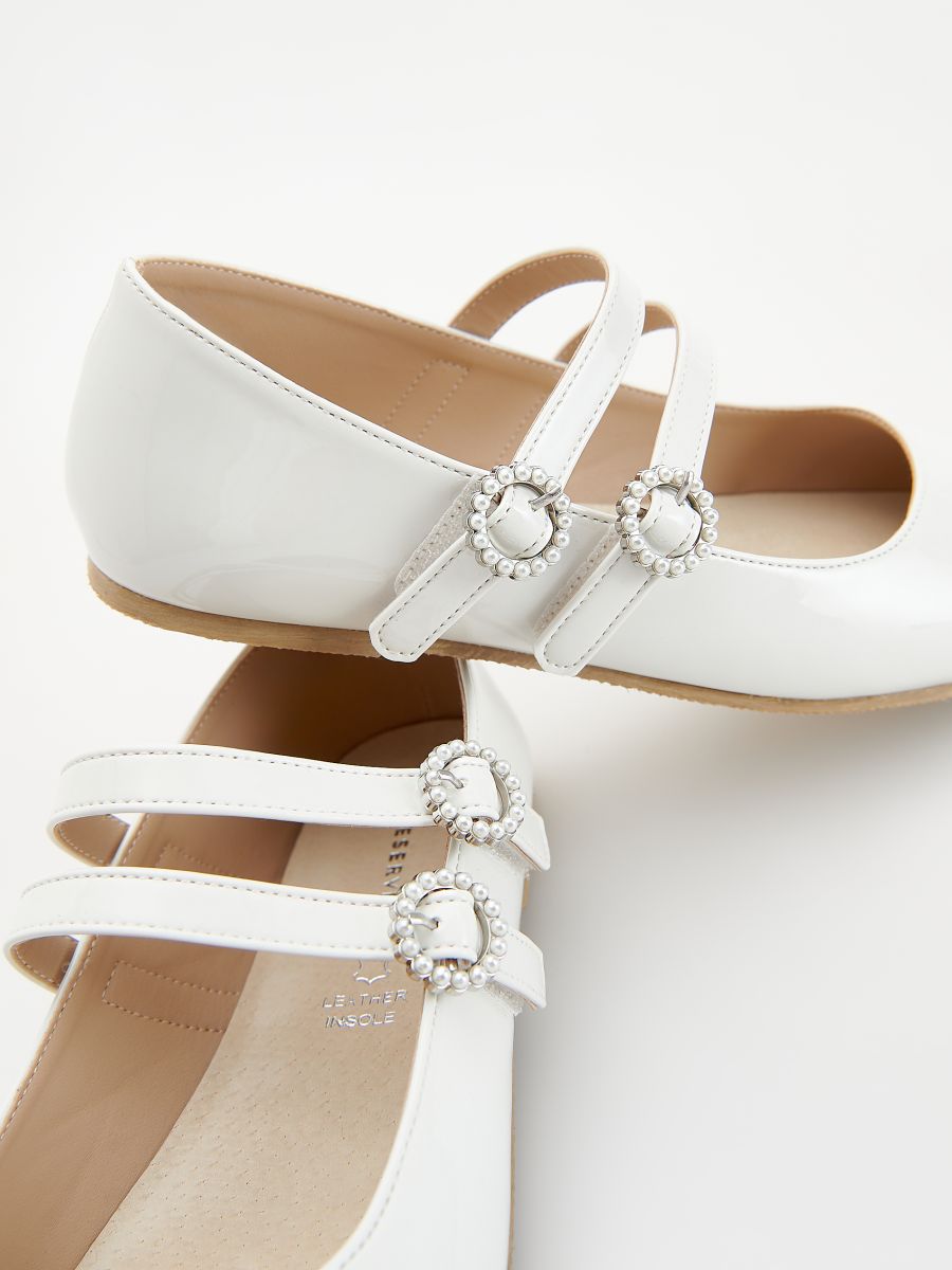Ballerines en cuir synthétique - Blanc - RESERVED - 3