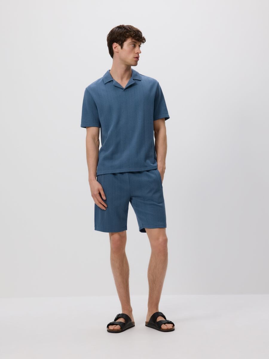 Short regular texturé - steel blue - RESERVED - 2