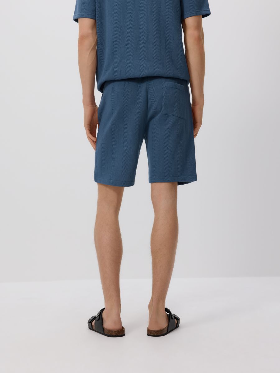 Regular strukturirani šorts - steel blue - RESERVED - 4