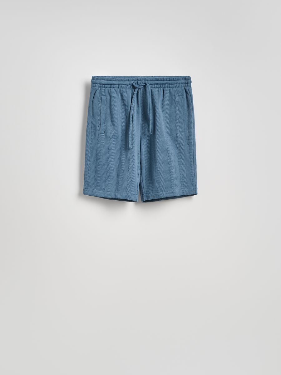 Regular strukturirani šorts - steel blue - RESERVED - 5