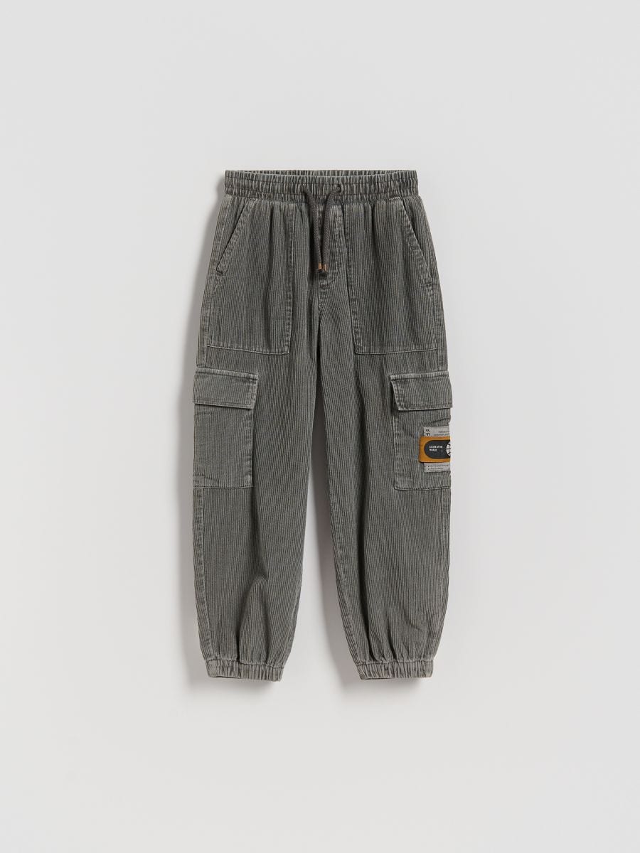Corduroy trousers - dark grey - RESERVED