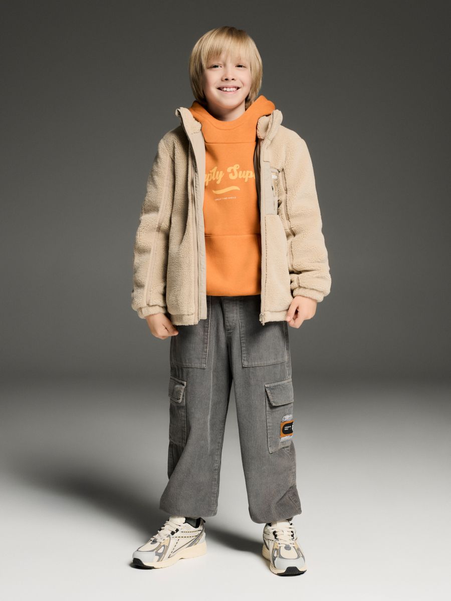 Corduroy trousers - dark grey - RESERVED