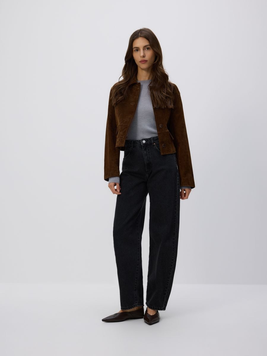 Barrel leg jeans - black - RESERVED