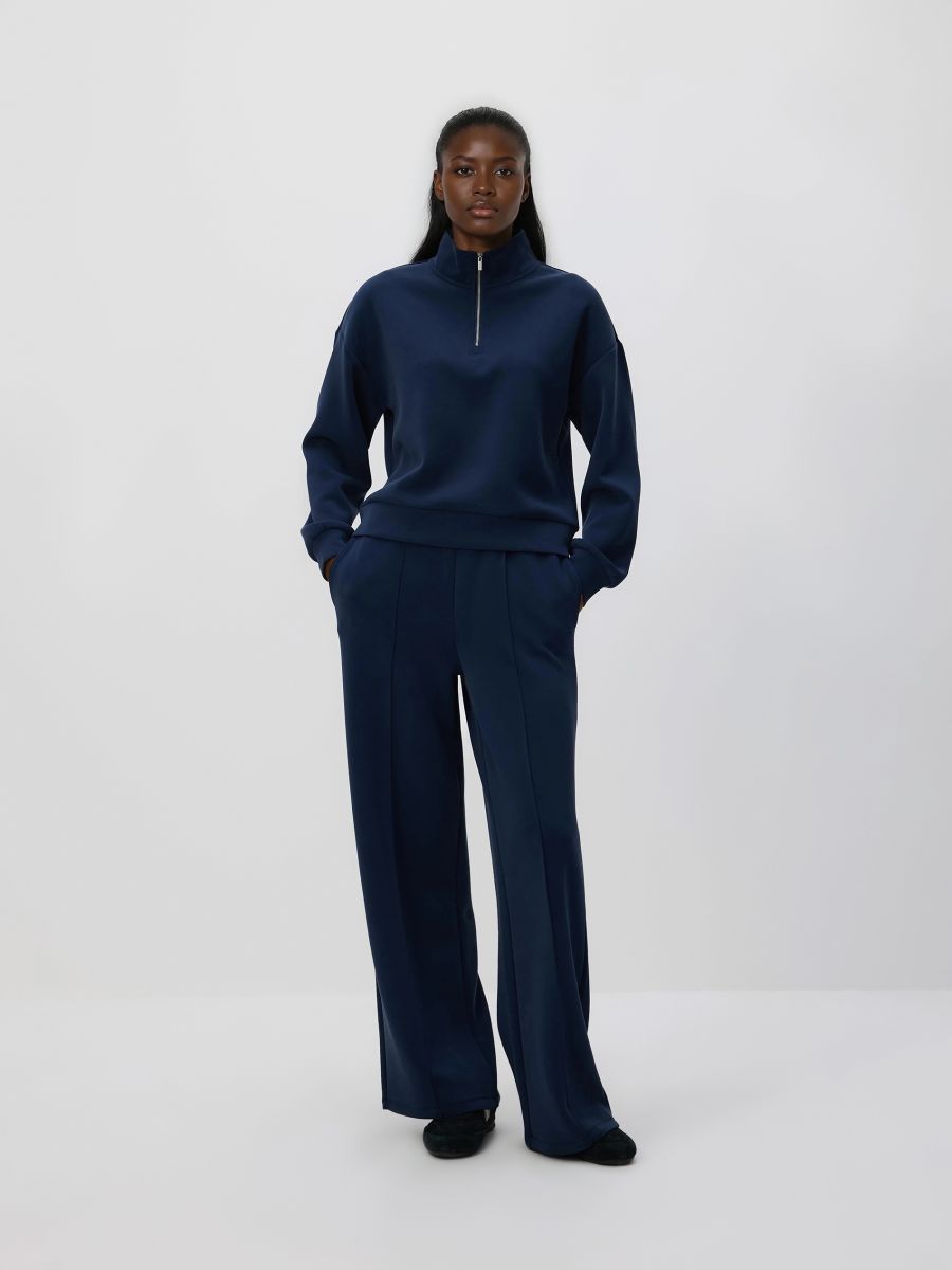 Pantalon en modal majoritaire - marine - RESERVED