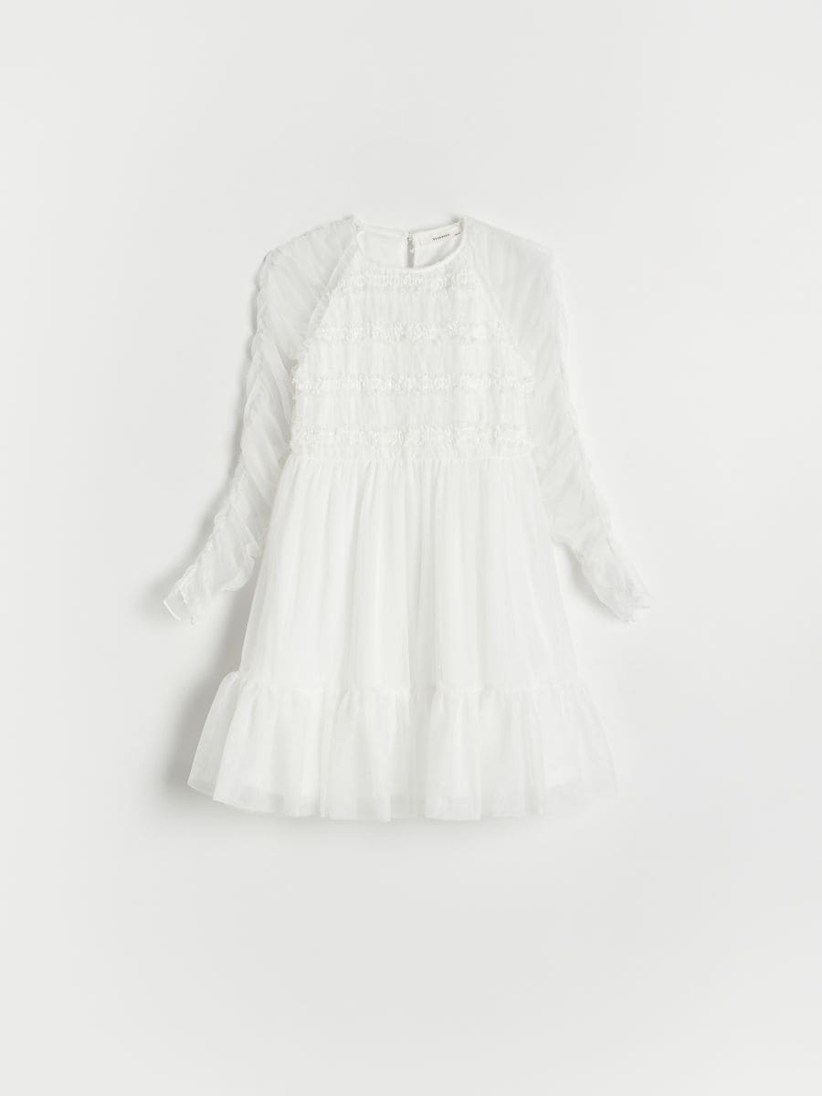 Robe en tulle - Blanc - RESERVED