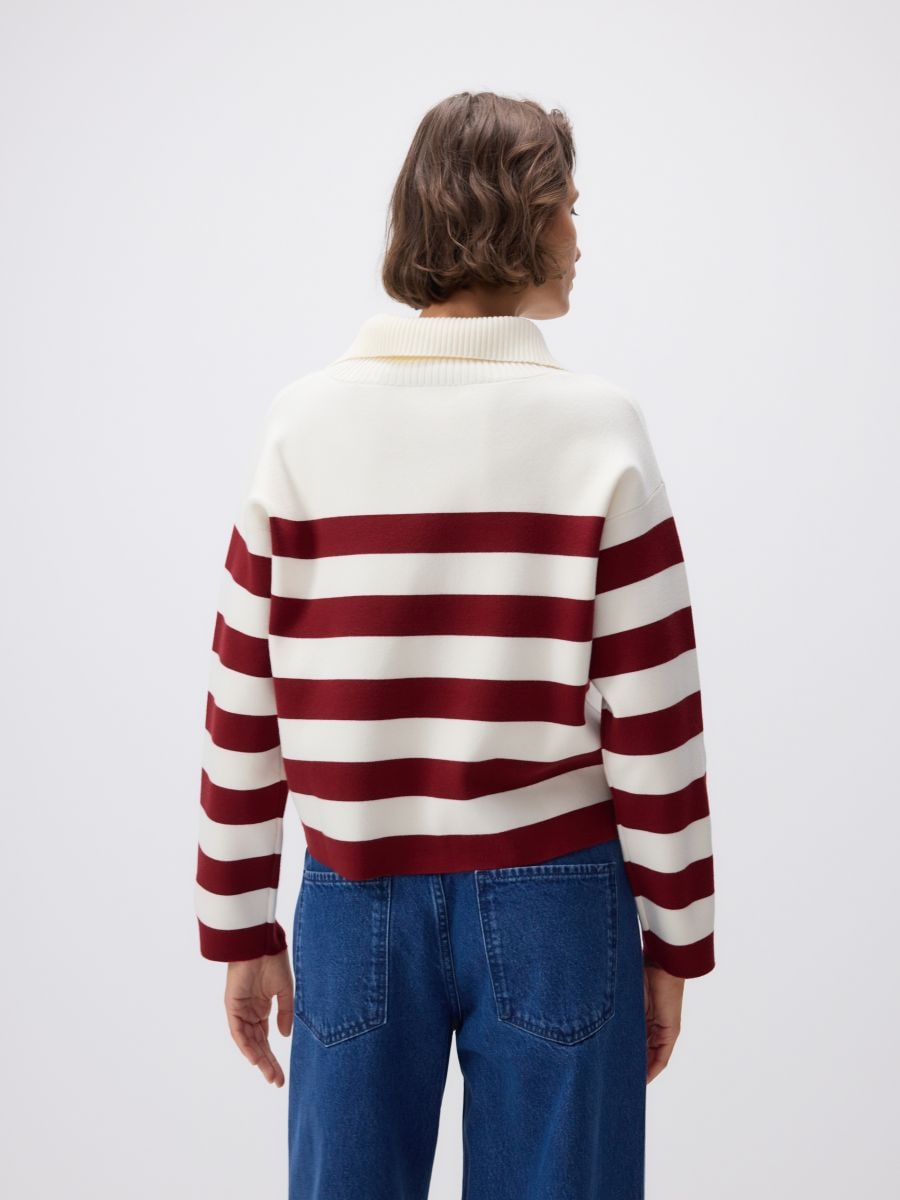 Half zip viscose blend jumper - multicolor - RESERVED - 5