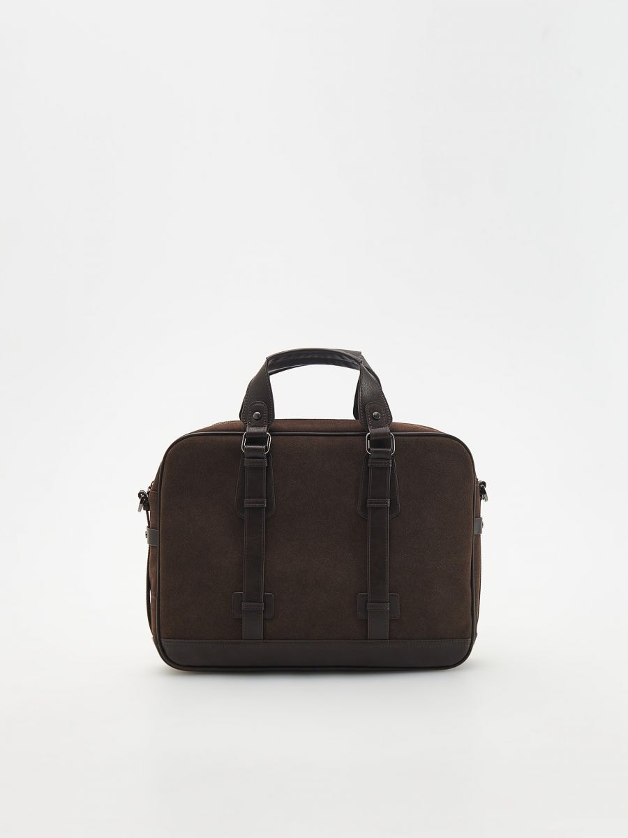 Shoulder bag with handles - dark brown - RESERVED - 3
