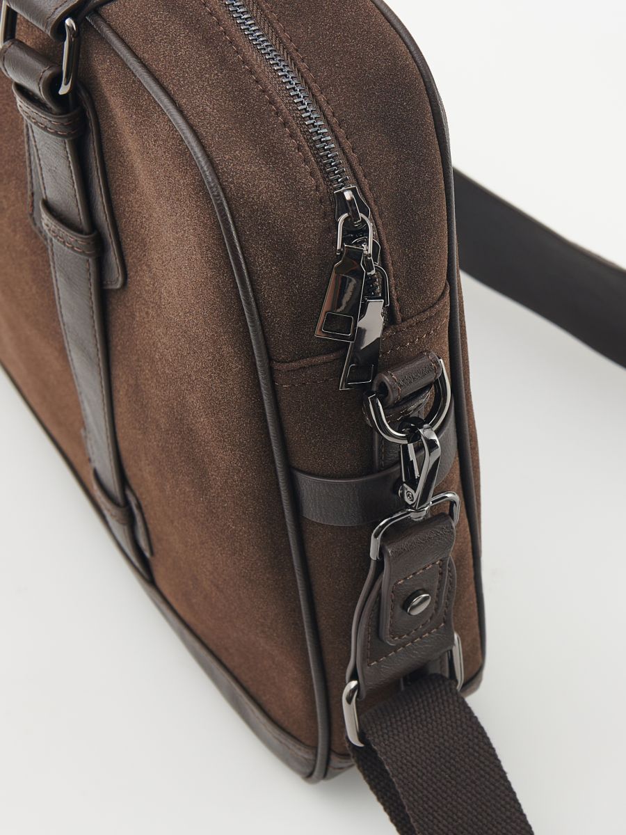 Shoulder bag with handles - dark brown - RESERVED - 5