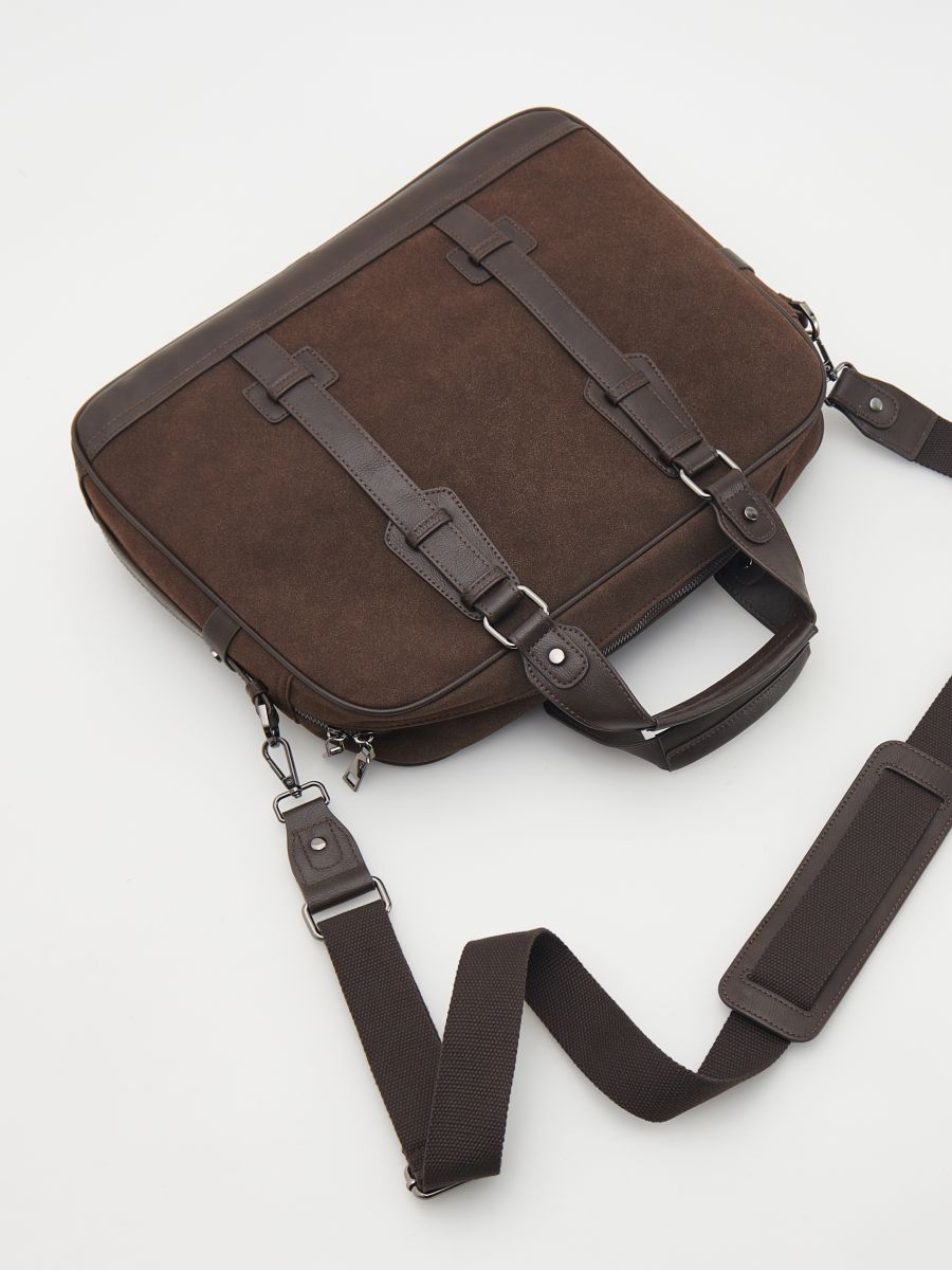 Shoulder bag with handles - dark brown - RESERVED - 6