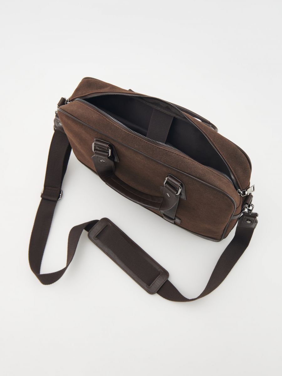 Shoulder bag with handles - dark brown - RESERVED - 7