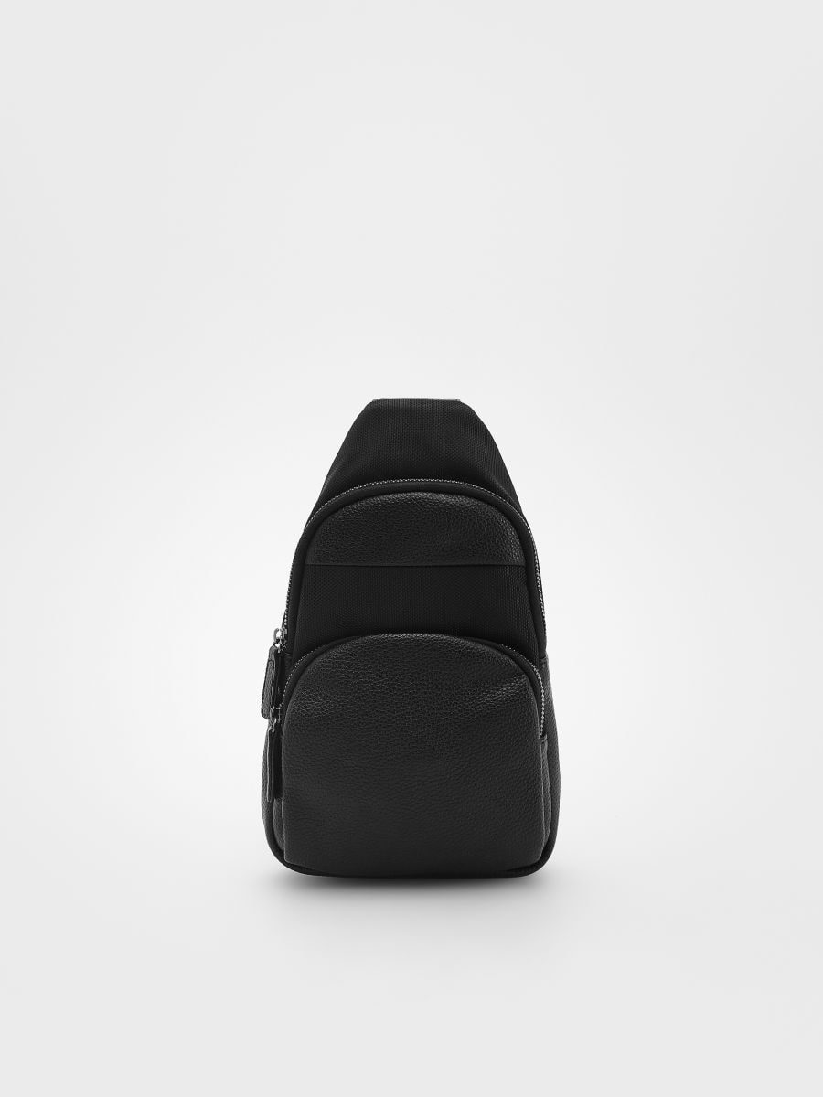 Combined fabrics backpack - black - RESERVED
