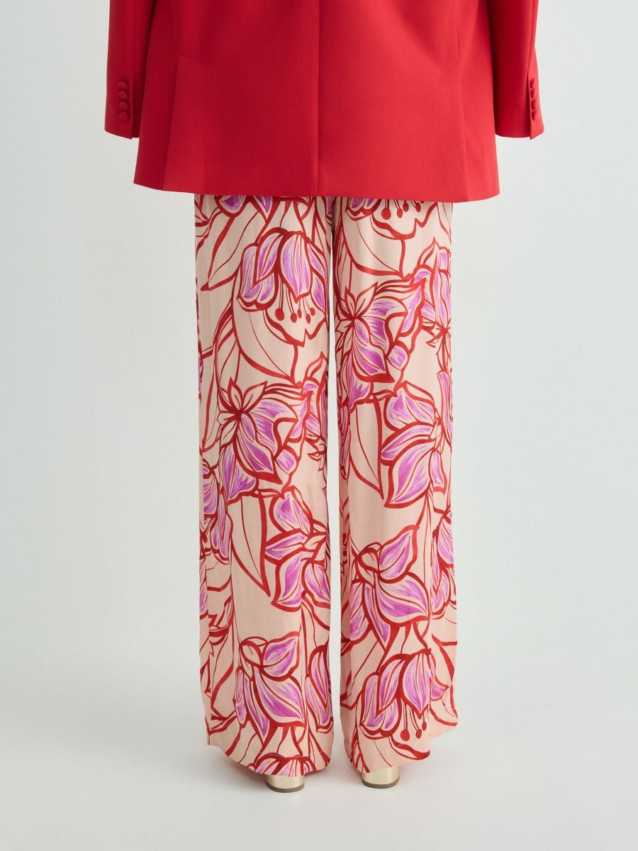 Wide leg viscose trousers - multicolor - RESERVED - 2