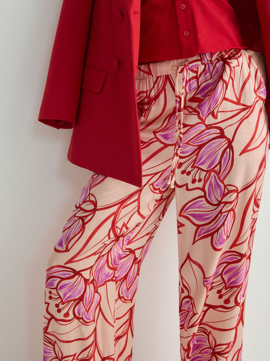 Wide leg viscose trousers - multicolor - RESERVED - 3