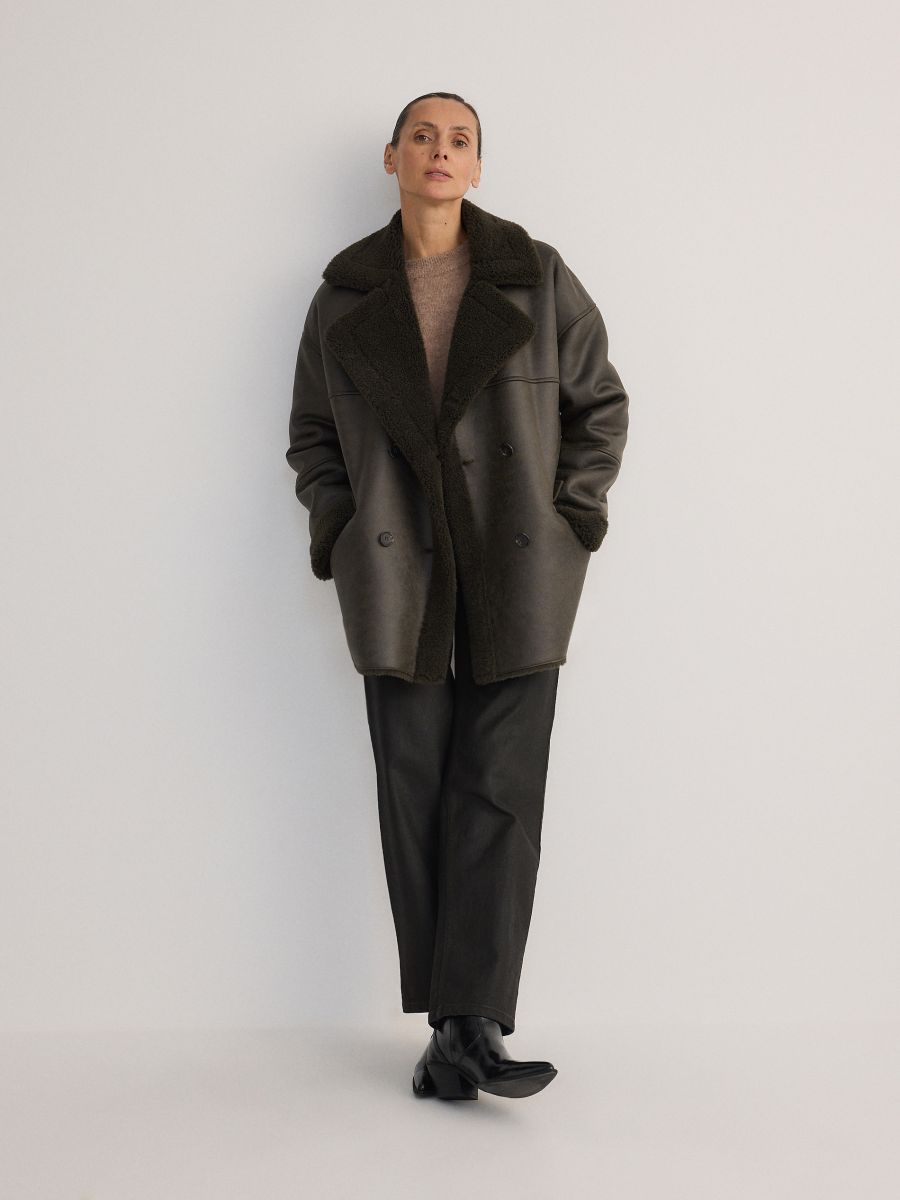 Jacket with faux fur lining - green - RESERVED - 2