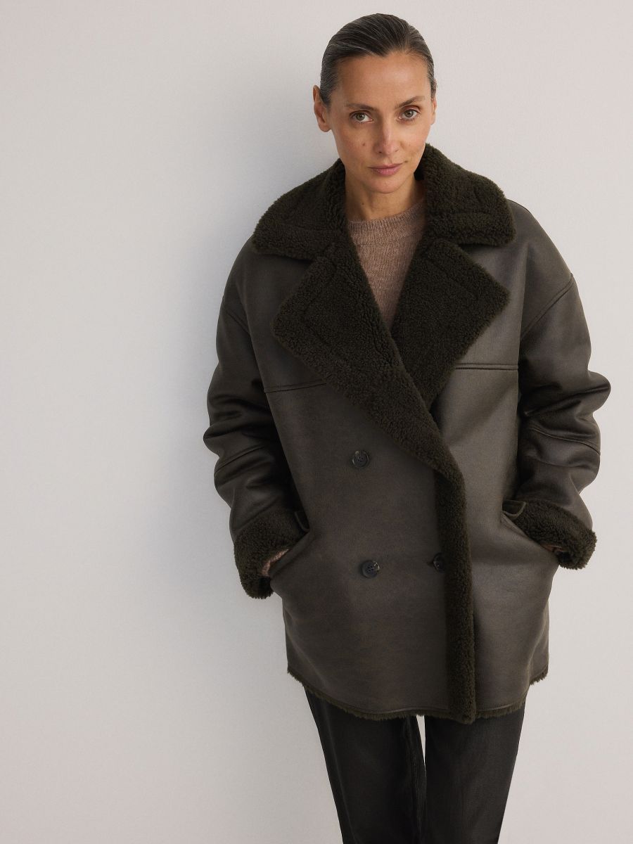 Jacket with faux fur lining - green - RESERVED - 3