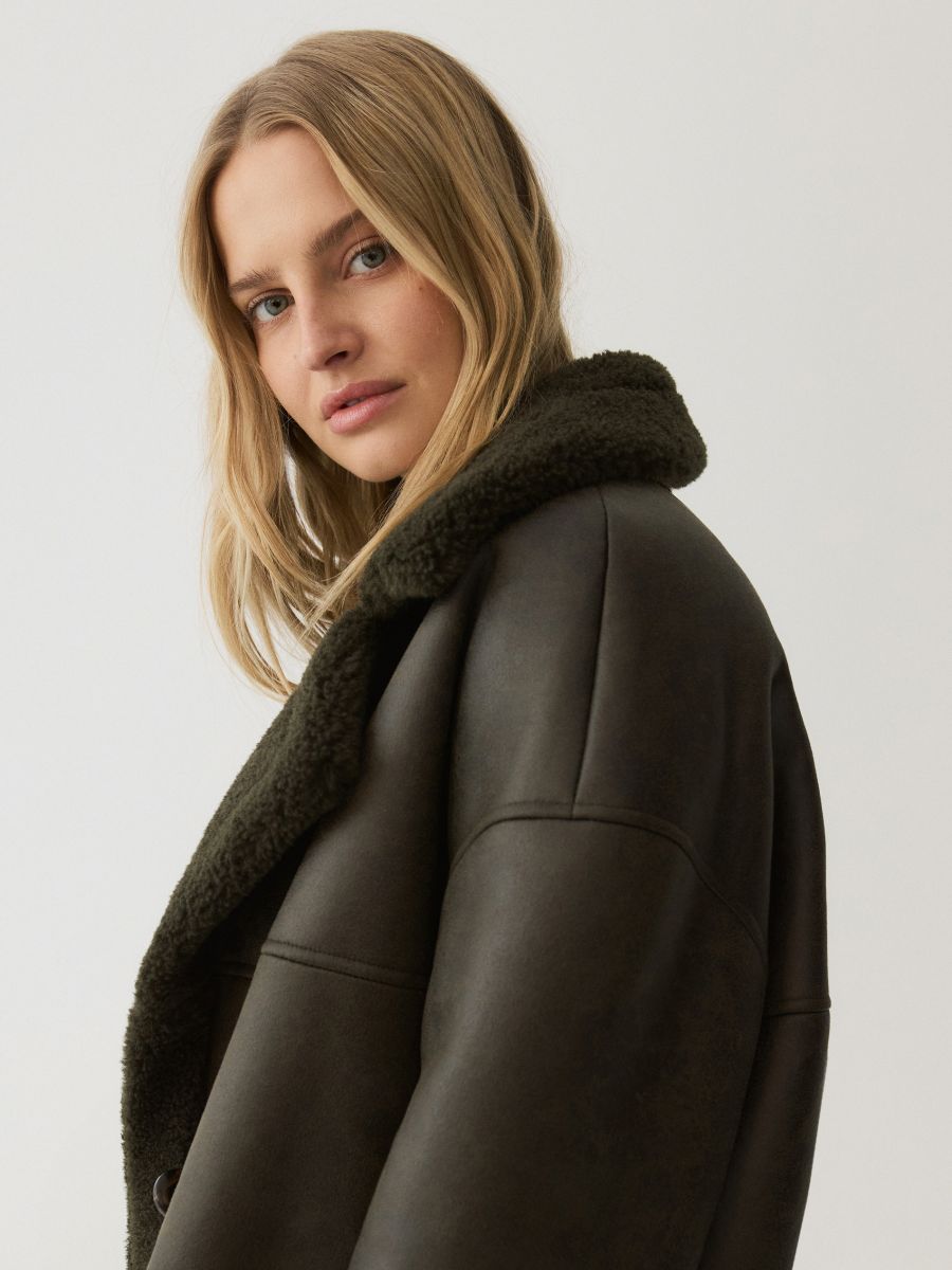 Jacket with faux fur lining - green - RESERVED - 2