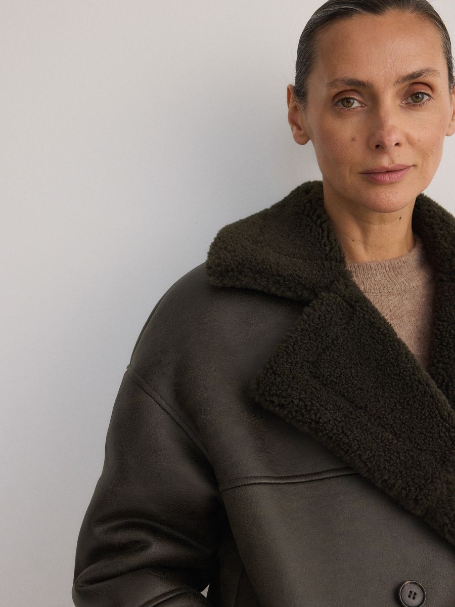 Jacket with faux fur lining - green - RESERVED - 4
