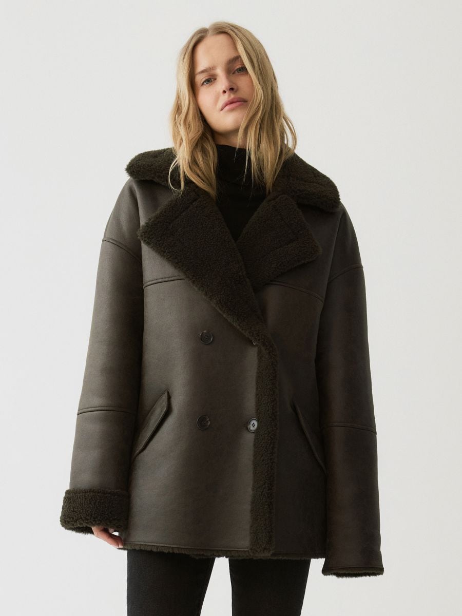 Jacket with faux fur lining - green - RESERVED - 3
