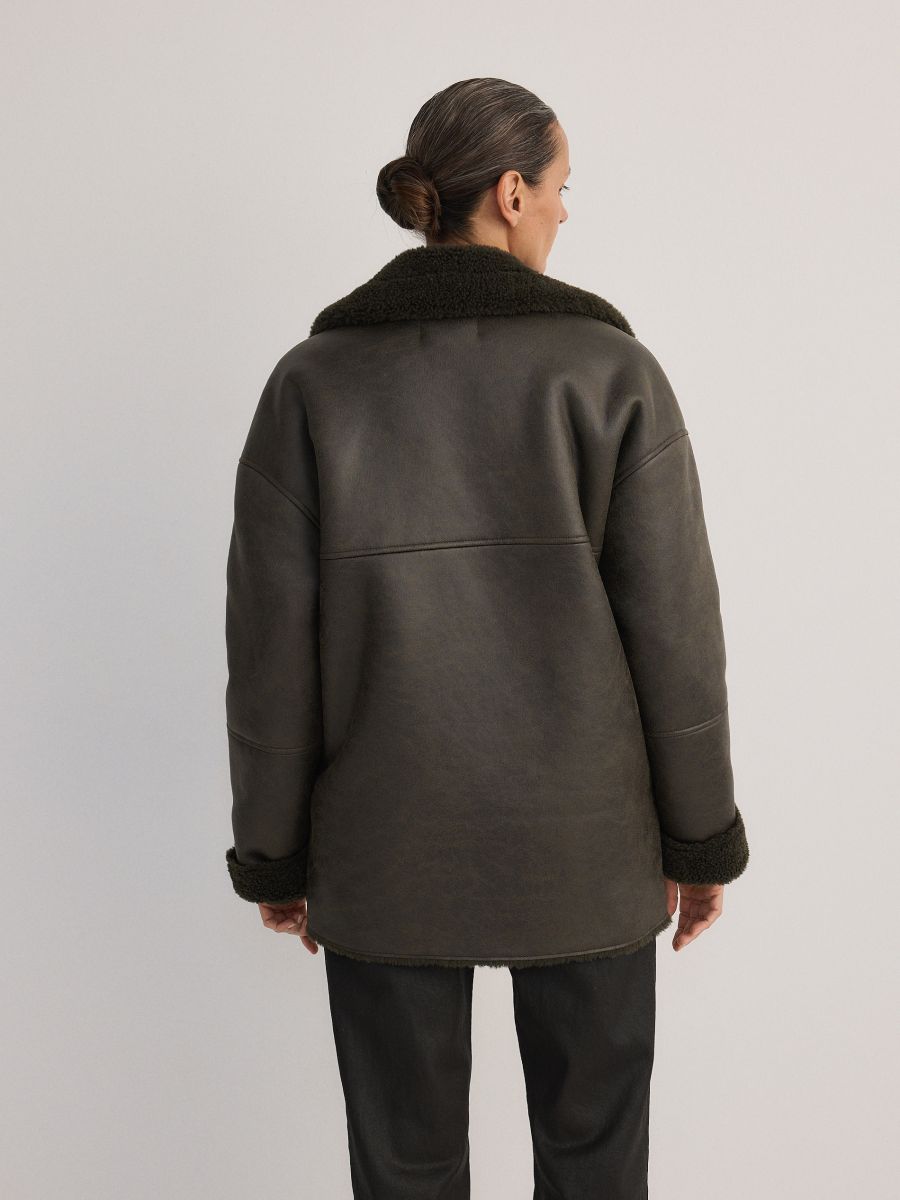 Jacket with faux fur lining - green - RESERVED - 5
