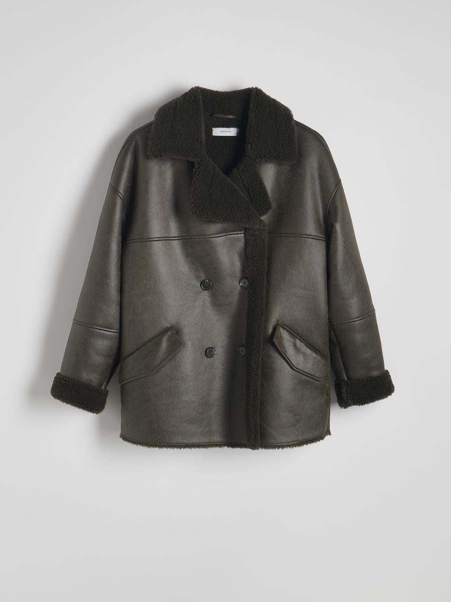 Jacket with faux fur lining - green - RESERVED - 6