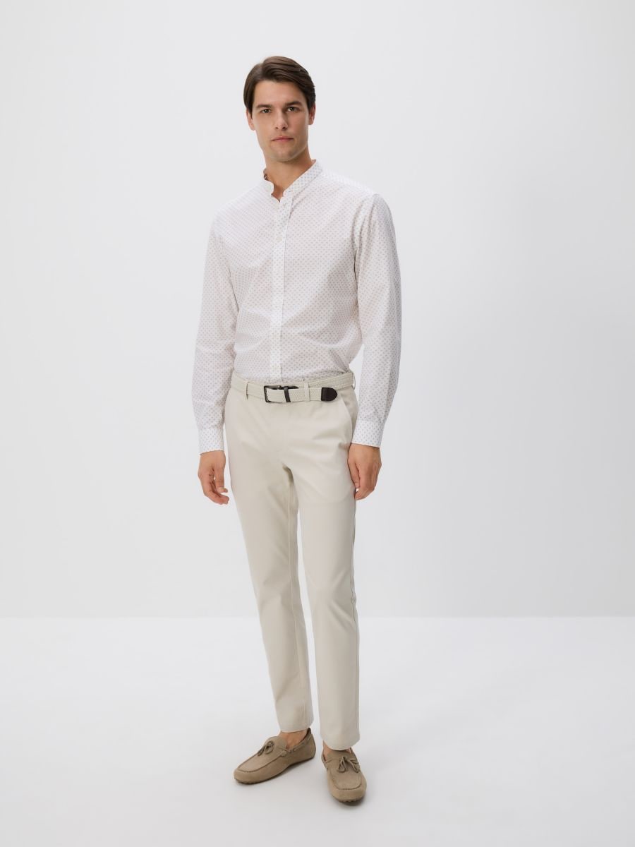 Chino slim trousers with belt - beige - RESERVED - 2