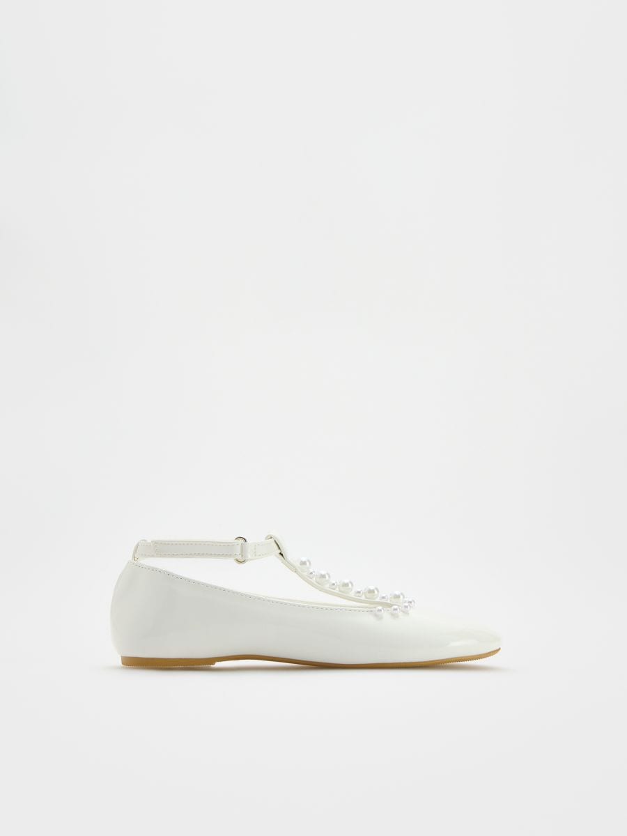 Ballerines en cuir synthétique - blanc - RESERVED - 3