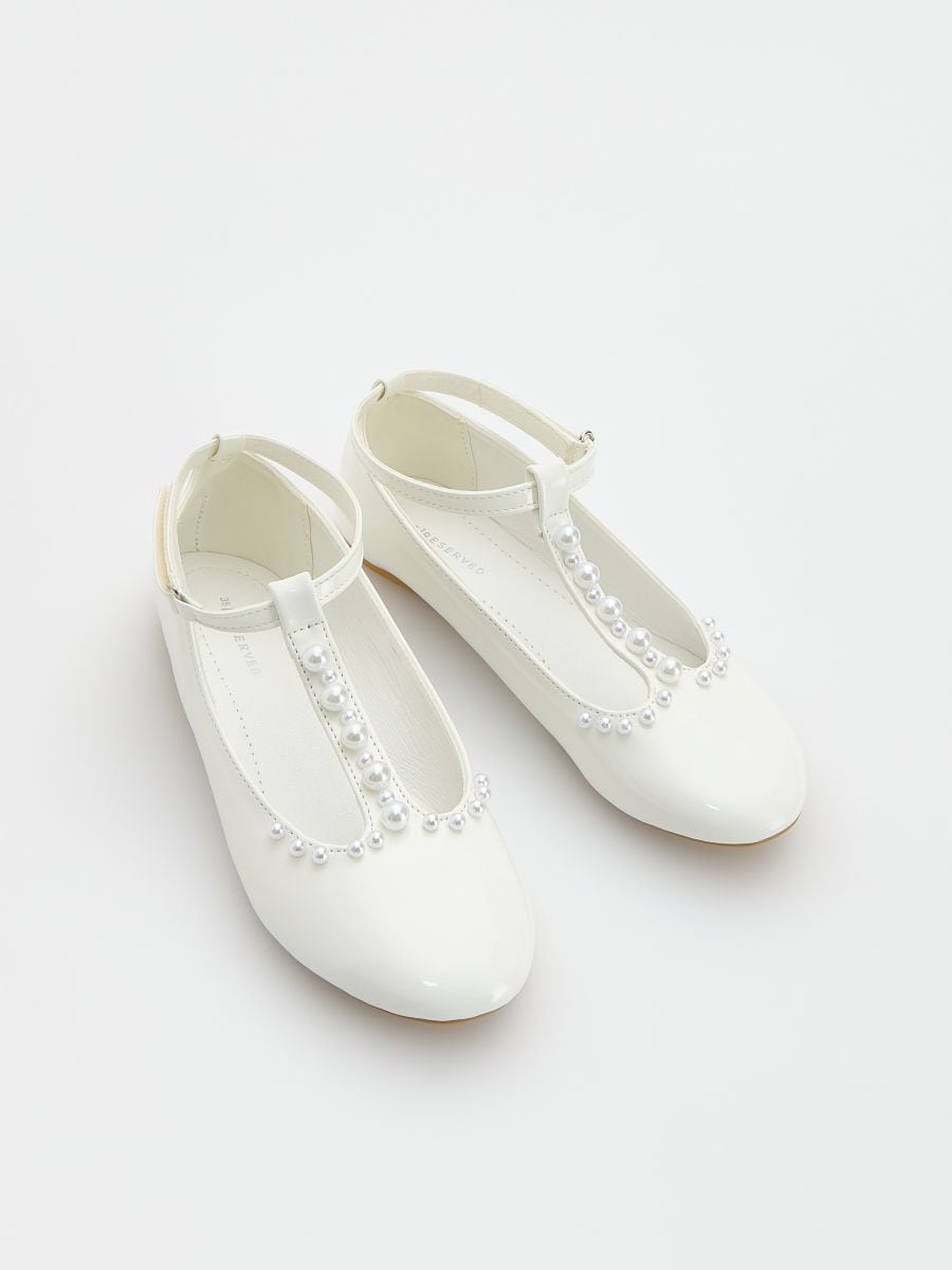 Ballerines en cuir synthétique - blanc - RESERVED - 2