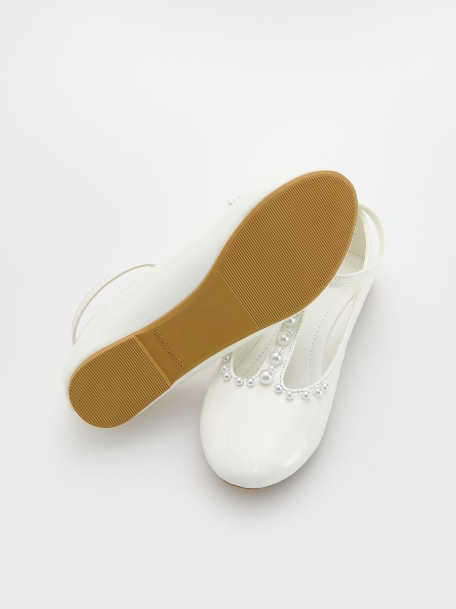 Ballerines en cuir synthétique - blanc - RESERVED - 4