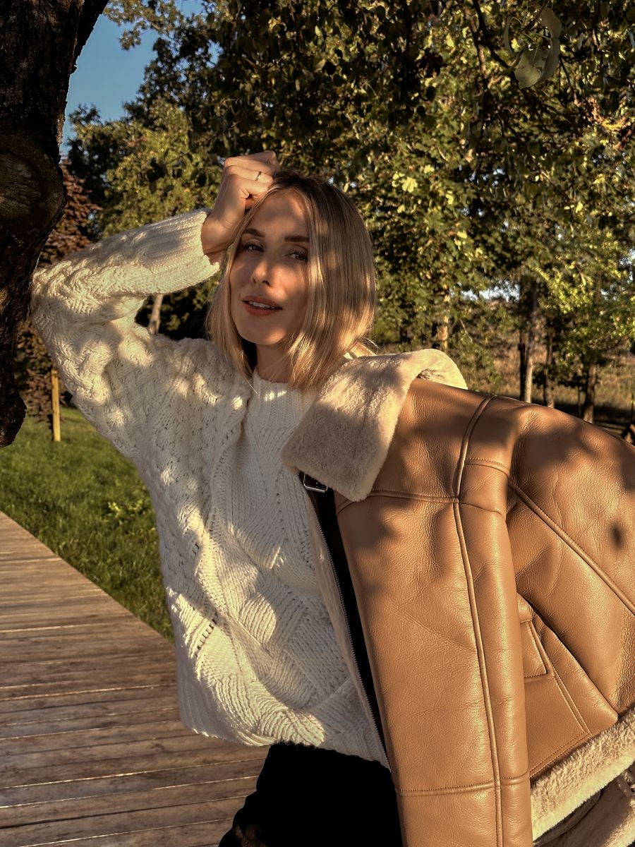 Jacket with faux fur lining - beige - RESERVED - 6