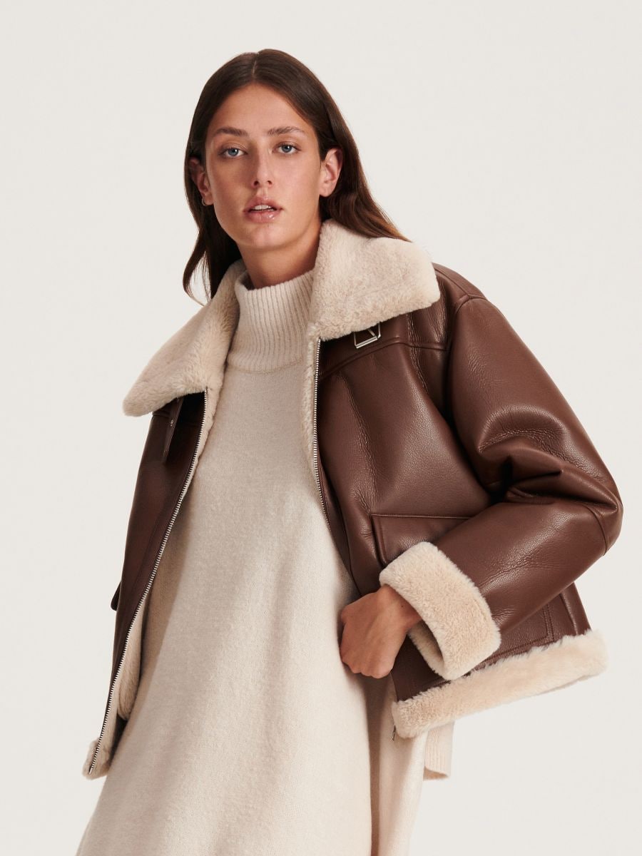LADIES` OUTER JACKET - tumepruun - RESERVED - 2