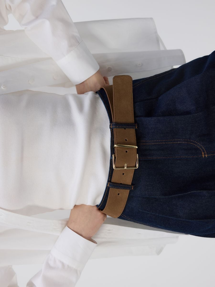 Ceinture en daim avec boucle - brun mordoré - RESERVED - 4